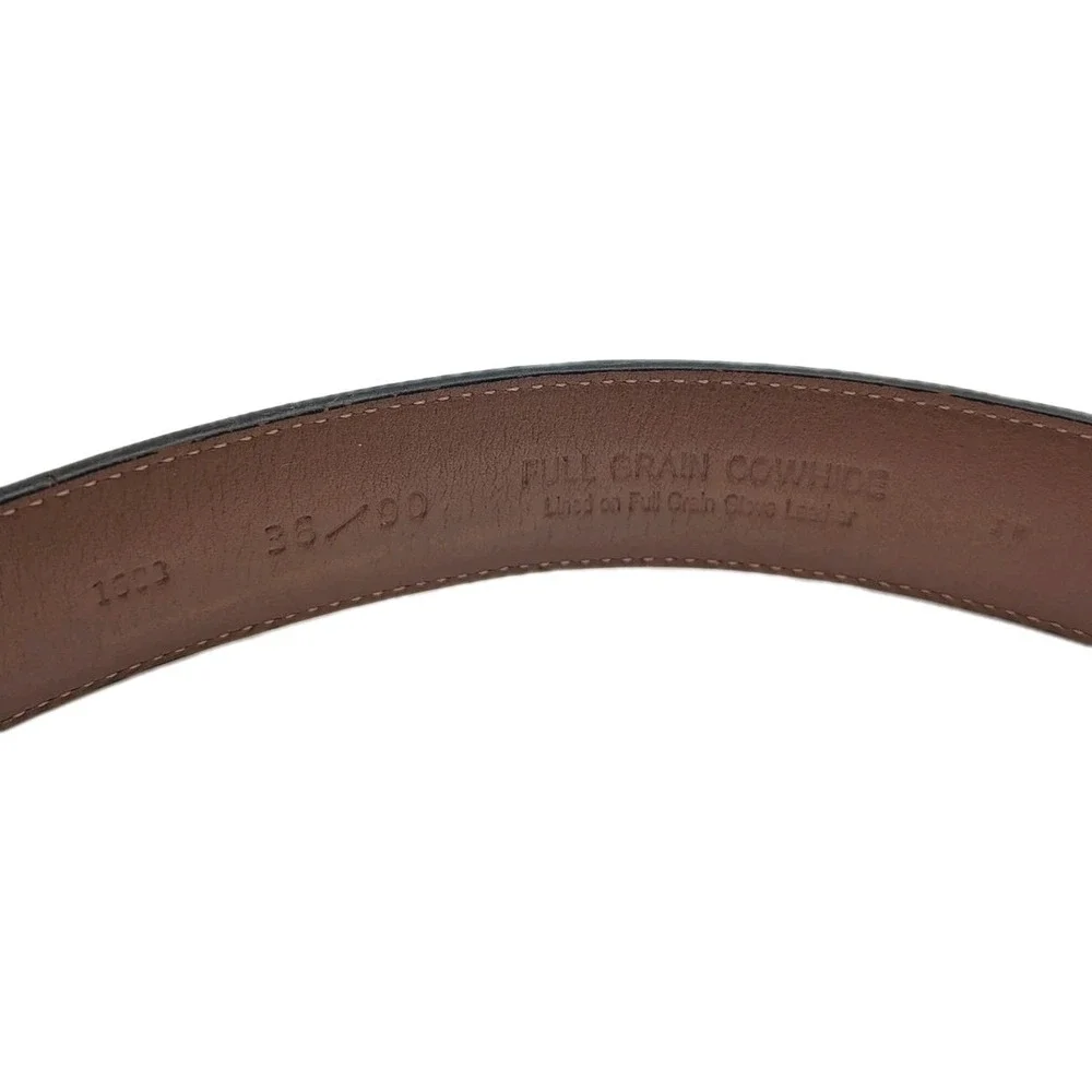 Roundtree & Yorke Black Leather Belt - Size 36 - Full Grain Cowhide Lined